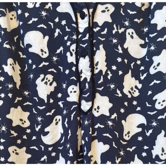 ModCloth Women’s Halloween Print Sleeveless Blouse Top Sz L Ghosts Bats Spiders - Picture 6 of 8